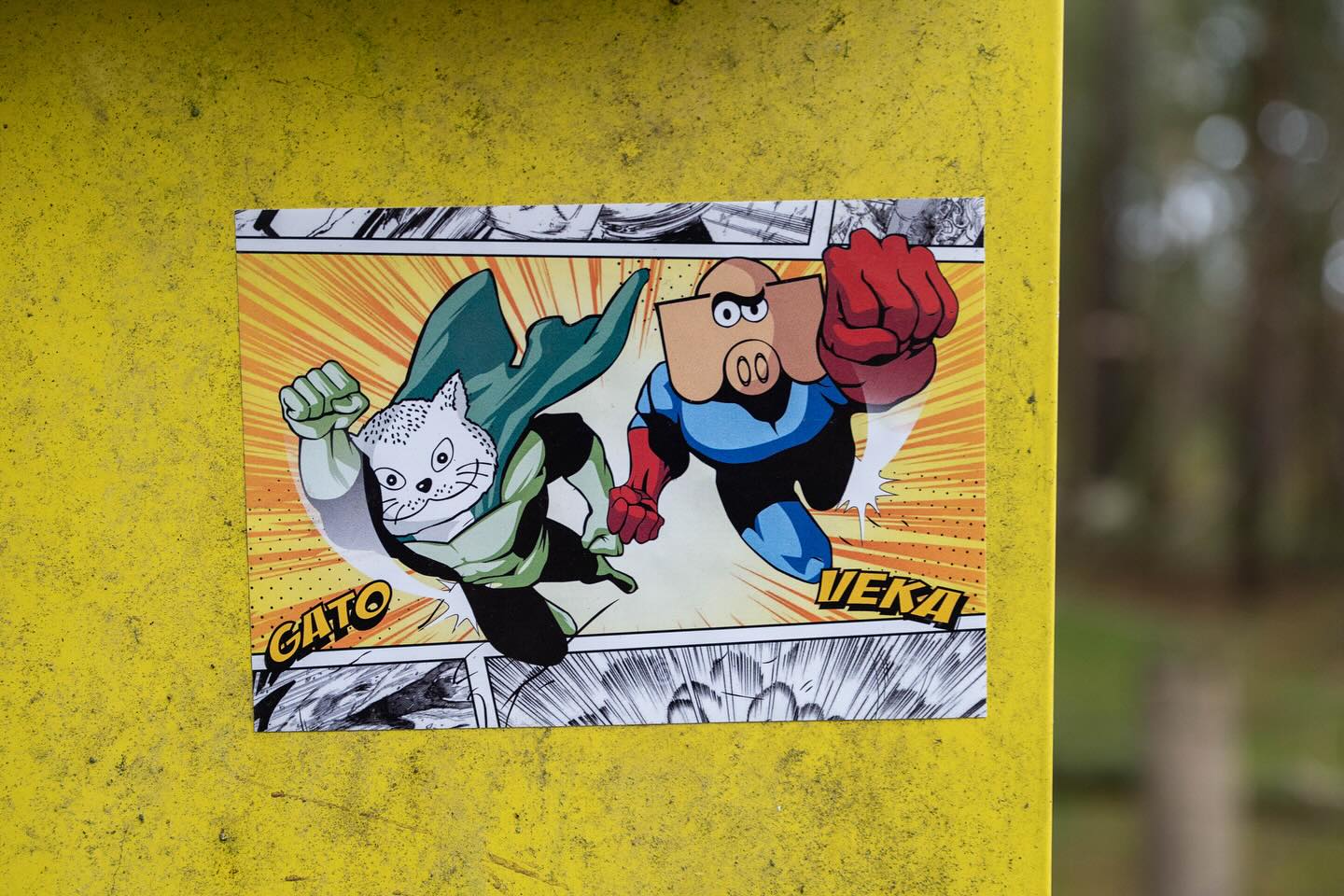 A 2019 collaboration in which Gato appears beside another artist’s work