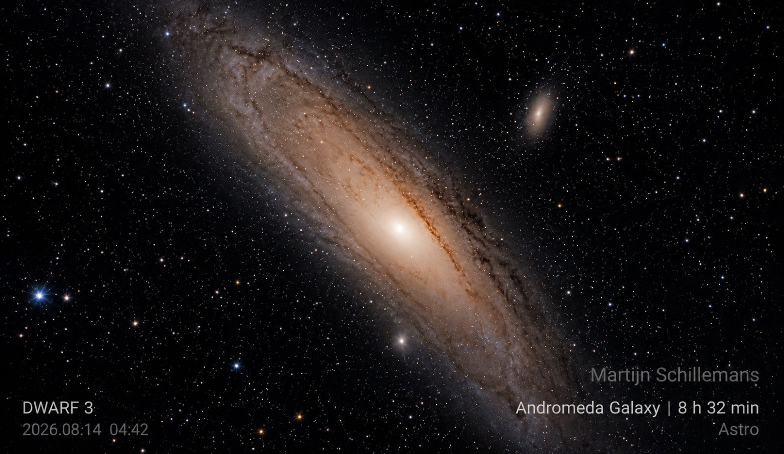 Andromedastelsel gefotografeerd door Martijn Schillemans